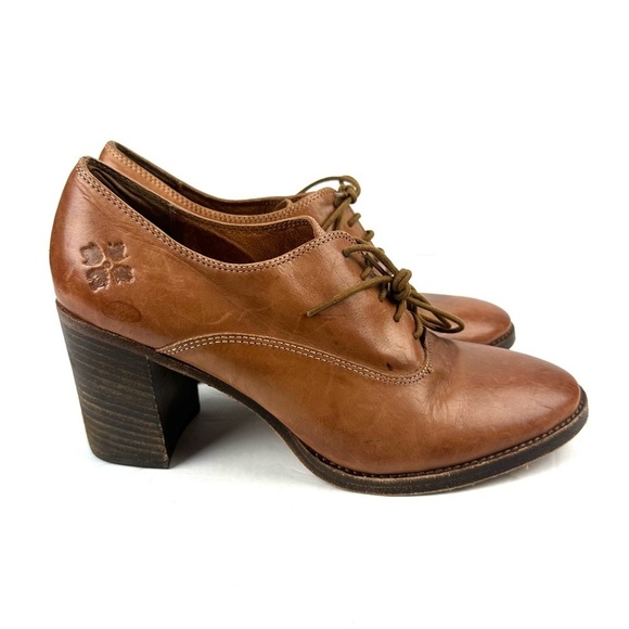 Patricia Nash Anna Shoes 9.5 Brown Leather Oxford Block Heel Womens - Picture 4 of 14
